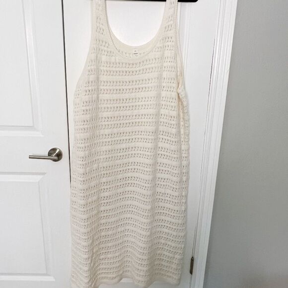 Old Navy Sleeveless Crochet Midi Swim Cover-Up Dress Size 4X Cream - Picture 4 of 7